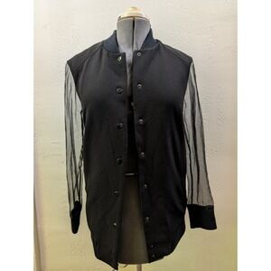 YAS Women's Top Size 36, Sheer Sleeves Black